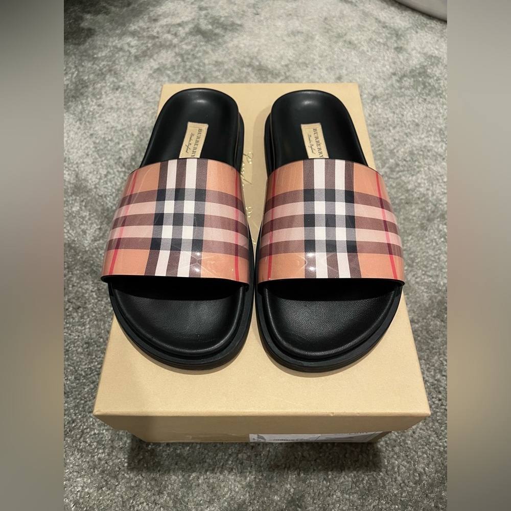 [SOLD] Burberry English Icons Vintage Check Slide - EU 37.5